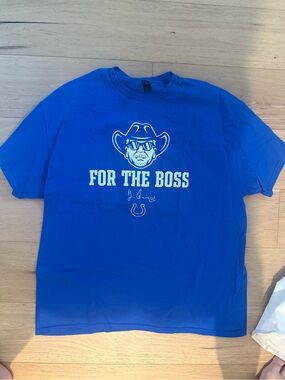 Blue 'For The Boss' Graphic Tee colts xl
